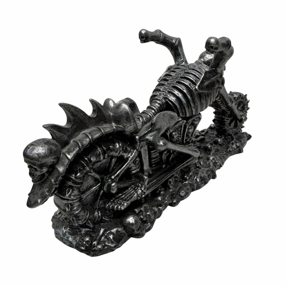 Raising Hell Skeleton Motorcycle Wine Holder Halloween Decoration